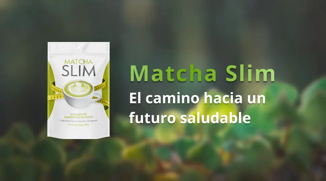 Empaque verde de Matcha Slim con logo y detalles del producto