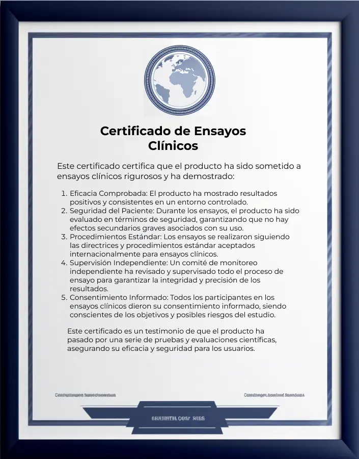 Certificado para Ensayos Clínicos